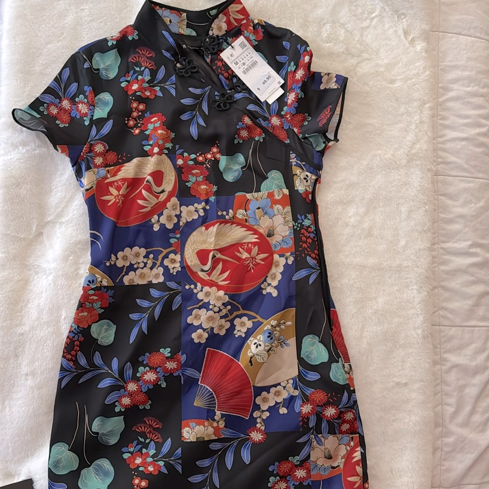 ZARA Dress Asian Oriental Inspired Medium